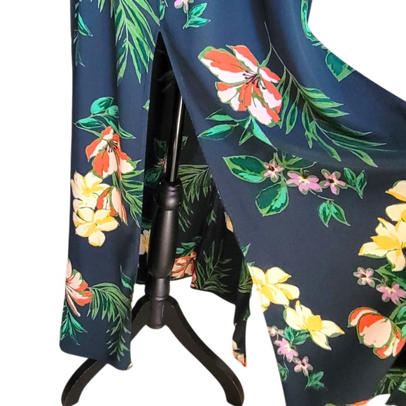 Patrons of Peace Green Floral Maxi Skirt Womens‎ Sz S Tropical Double Slit Long - Picture 4 of 8
